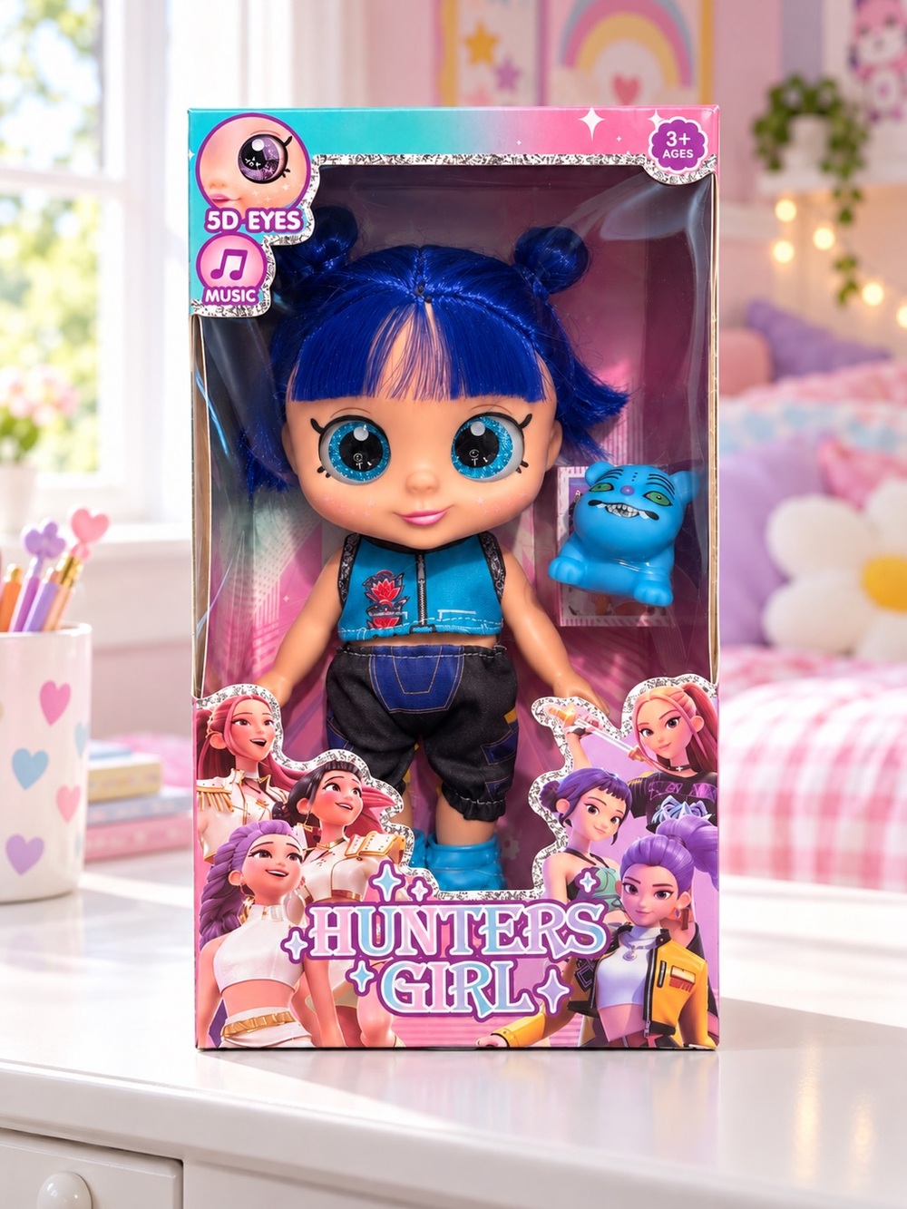 Zoey KPOP Singing Baby Doll with 5D Eyes & Blue Companion